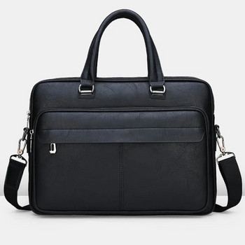 Нова мъжка чанта за документи Класическа ретро PU кожена бизнес чанта на луксозна марка Мъжка чанта през рамо през рамо Калъф за лаптоп и компютър