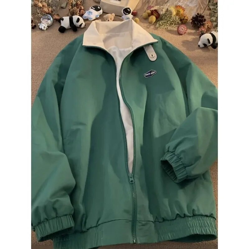 Jachetă rezistentă la vânt de toamnă pentru bărbați haină lentă de epocă la modă vintage coreeană de stradă îmbrăcăminte exterioară cu fermoar îmbrăcăminte topuri pentru bărbați