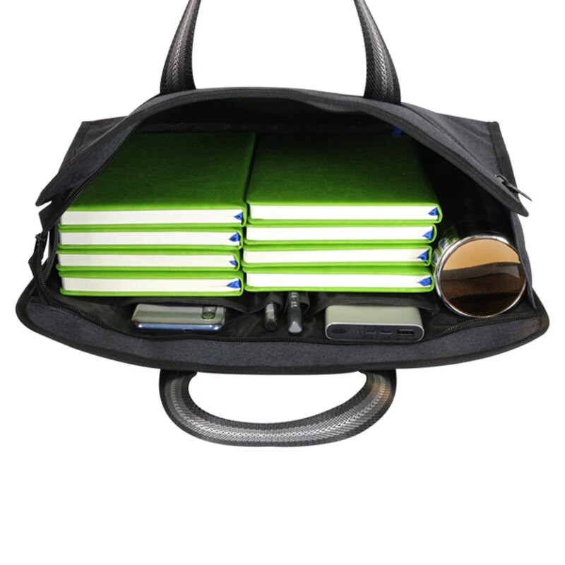 Dokumentų krepšys, nešiojamas A4 formato daugiasluoksnis drobinis užtrauktuko užpildymo produktas, didelės talpos biuro vyrų moterų verslo portfelio failų aplankas