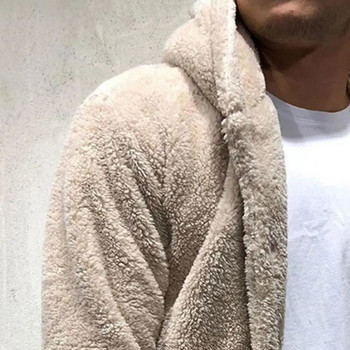 Χειμερινά ζεστά ανδρικά χοντρά μπλουζάκια με κουκούλα από φλις γούνα με κουκούλα Μπουφάν Εξωτερικά Μακρυμάνικα Ζακέτες Φούτερ 2021
