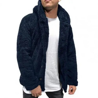 Iarnă Călduță Bărbați Gros Hanorace Topuri Fleece Fleece Jachetă cu Glugă Haina Îmbrăcăminte exterioară Cardigane cu mânecă lungă Haina Hanorace 2021