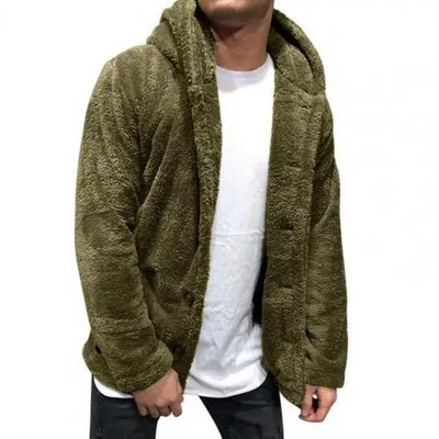 Iarnă Călduță Bărbați Gros Hanorace Topuri Fleece Fleece Jachetă cu Glugă Haina Îmbrăcăminte exterioară Cardigane cu mânecă lungă Haina Hanorace 2021
