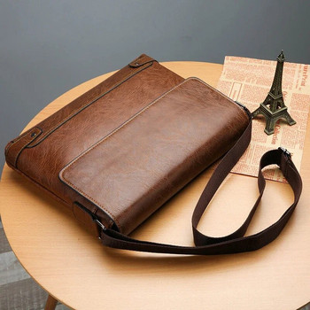Куфарче за мъже Чанта от PU кожа Бостън Лаптоп за работа през рамо Executive Business Work Messenger Crossbody Side Designer Bag