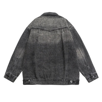 Συνονθύλευμα τζιν μπουφάν Ανδρικό oversized φαρδύ streetwear Vintage Washed Harajuku Γιαπωνέζικο παλτό Φθινοπωρινή μόδα Εξωτερικά ρούχα M-5XL