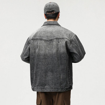 Συνονθύλευμα τζιν μπουφάν Ανδρικό oversized φαρδύ streetwear Vintage Washed Harajuku Γιαπωνέζικο παλτό Φθινοπωρινή μόδα Εξωτερικά ρούχα M-5XL
