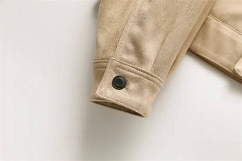 ZVRI 2024 мъжко есенно/зимно ново велурено яке tooling ежедневно палто с ревер трицветно мъжко