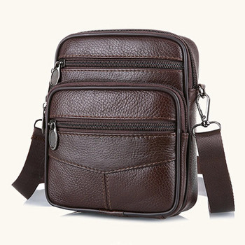 Мъжки чанти през рамо от естествена кожа Висококачествена модна бизнес мъжка чанта Messenger Tote Ракла Кожени чанти Fanny Pack