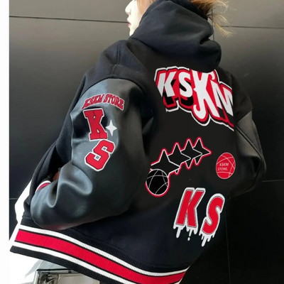 Muška proljetna i jesenska bejzbol uniforma Y2K retro trend kožna jakna teške industrije s vezom bijeli kratki kaput ins vruće rasprodaja