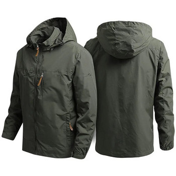 Ανδρικό μπουφάν Tactical Windbreaker Αδιάβροχο παλτό με κουκούλα εξωτερικού χώρου Sports Military European Size S-3xl Field Climbing Thin Outwear