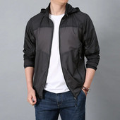 Jachetă ultra subțire pentru bărbați, ușoară, cu glugă, de protecție solară, vară, drumeții în aer liber, camping, pescuit, uscare rapidă, îmbrăcăminte respirabilă