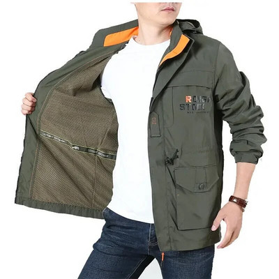 Costum de asalt în aer liber Jachetă groasă de pluș de iarnă pentru bărbați Costum de alpinism rezistent la vânt pentru bărbați Jachetă de lucru mare cu buzunare multiple pentru bărbați