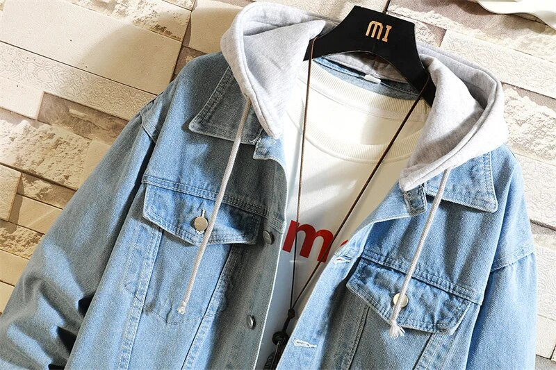 2022. Traper jakna s kapuljačom Muški retro motociklistički osnovni kaput Muška ulična hip hop bomber jakna Muška kaubojska jakna Chaqueta Hombre
