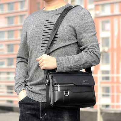 Geantă de umăr pentru bărbați Servietă Poșetă din piele Geantă de mână încrucișată Sling Messenger Bolsas Crossbody Patată Geanta laterală pentru telefon Geanta de mână pentru bărbați
