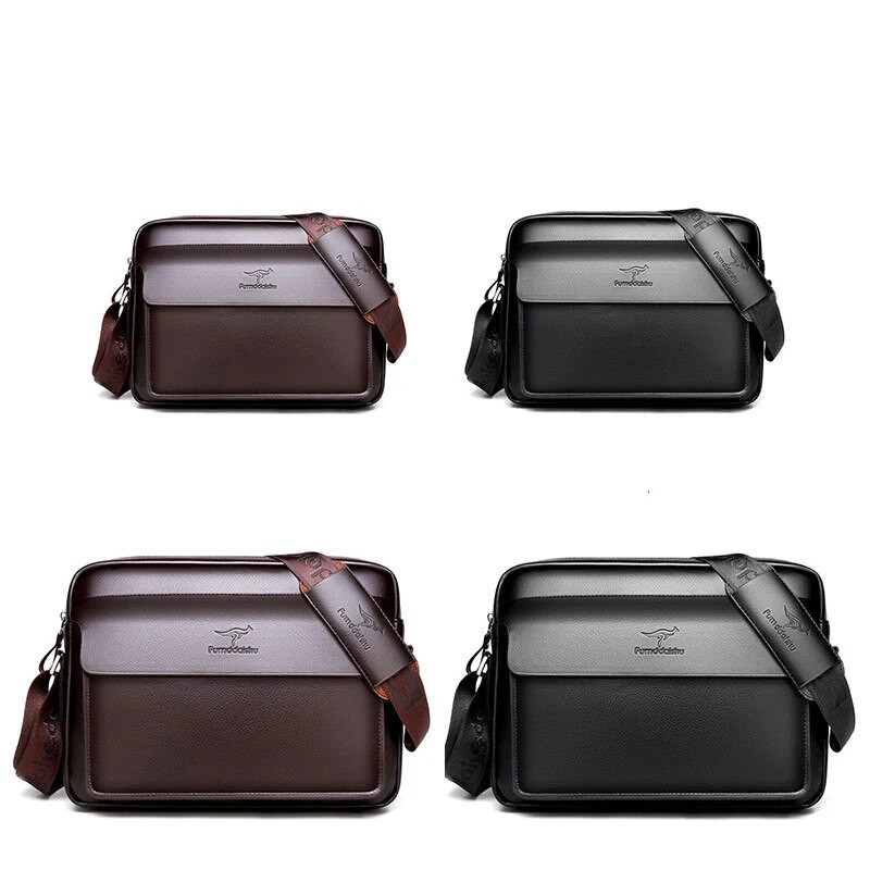 Mados verslo stiliaus vidutinio dydžio vyriškas portfelis Aukštos kokybės storos PU odos vyriška rankinė Dokumentų krepšys Stilingas verslo krepšys