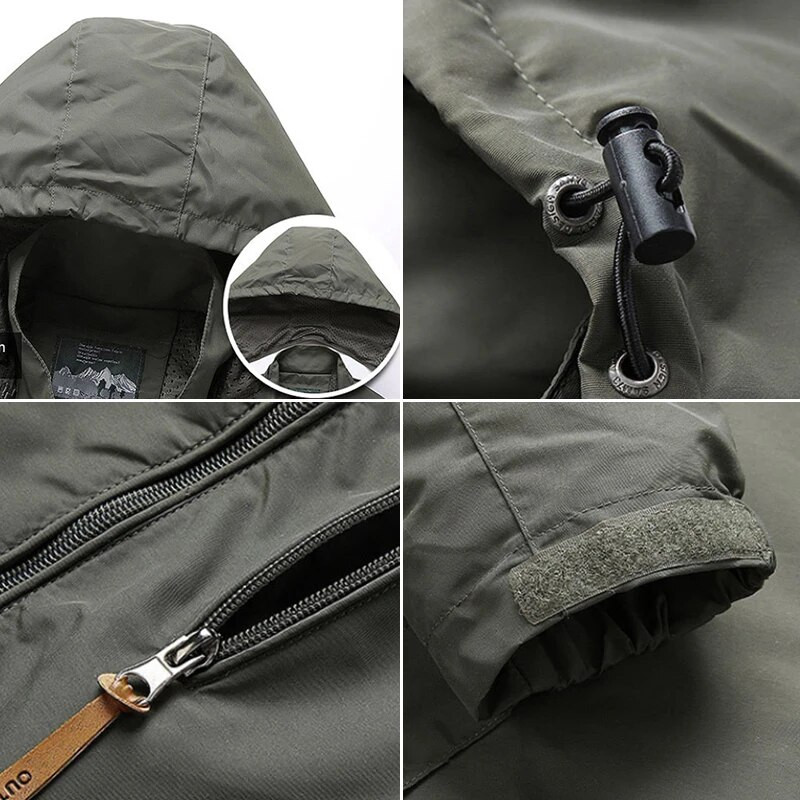 Jachetă de iarnă cu glugă, cu fermoar, ocazională, pentru bărbați, jachete militare impermeabile, haină de camping, haină softshell, îmbrăcăminte de lucru, îmbrăcăminte pentru bărbați 7XL