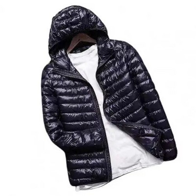 Ανδρικό παλτό μονόχρωμο με κουκούλα Ζακέτα με φερμουάρ Ελαφρύ χειμωνιάτικο/φθινοπωρινό ανδρικό μπουφάν για καθημερινή χρήση