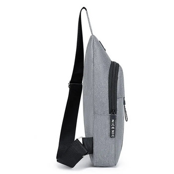 Τσάντα στήθους Fashion Νέα μονόχρωμη ανδρική τσάντα στήθους Outdoor Casual Fashion One Shoulder Τσάντα χιαστί