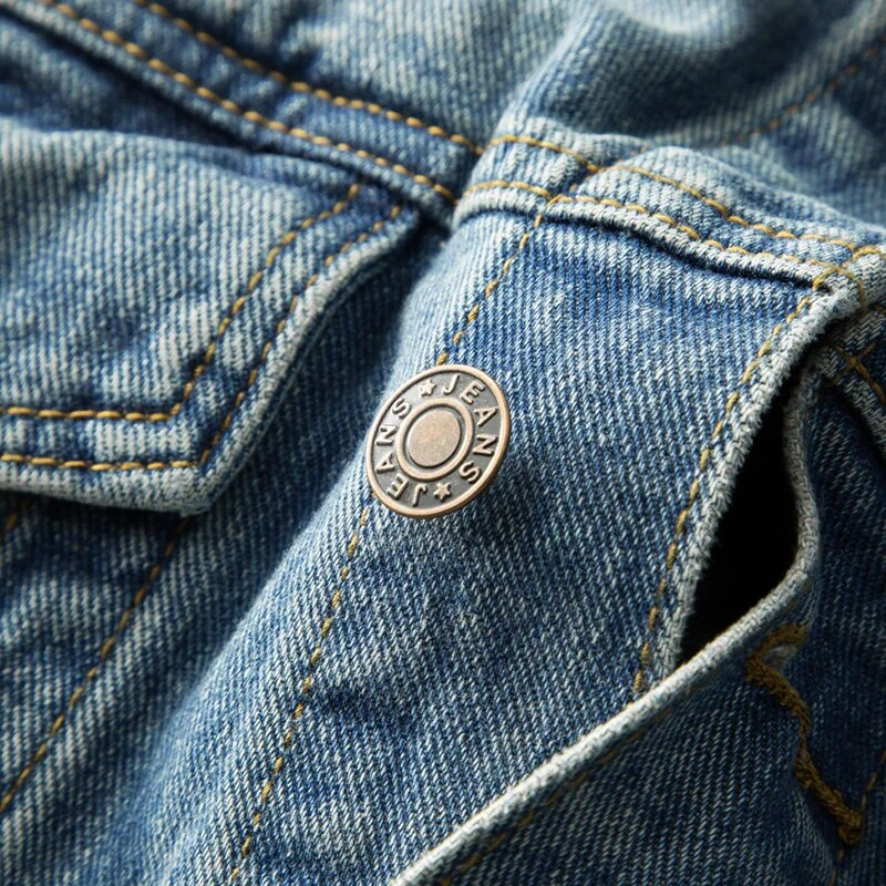 Muška vintage traper jakna Jesenska nova korejska moda Jean kaput Ulična muška ležerna široka jakna velika veličina 4XL 5XL