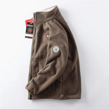 Ново зимно удебелено мъжко поларено яке със стойка яка Плюс размер Външно палто Топло норвежко яке Класическо горно облекло