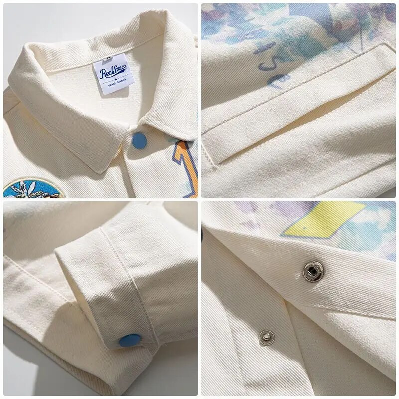 2023-as új tavaszi és őszi divat koreai kiadás, laza és lezser dizájn Graffiti betűnyomtatással kis férfi dzseki