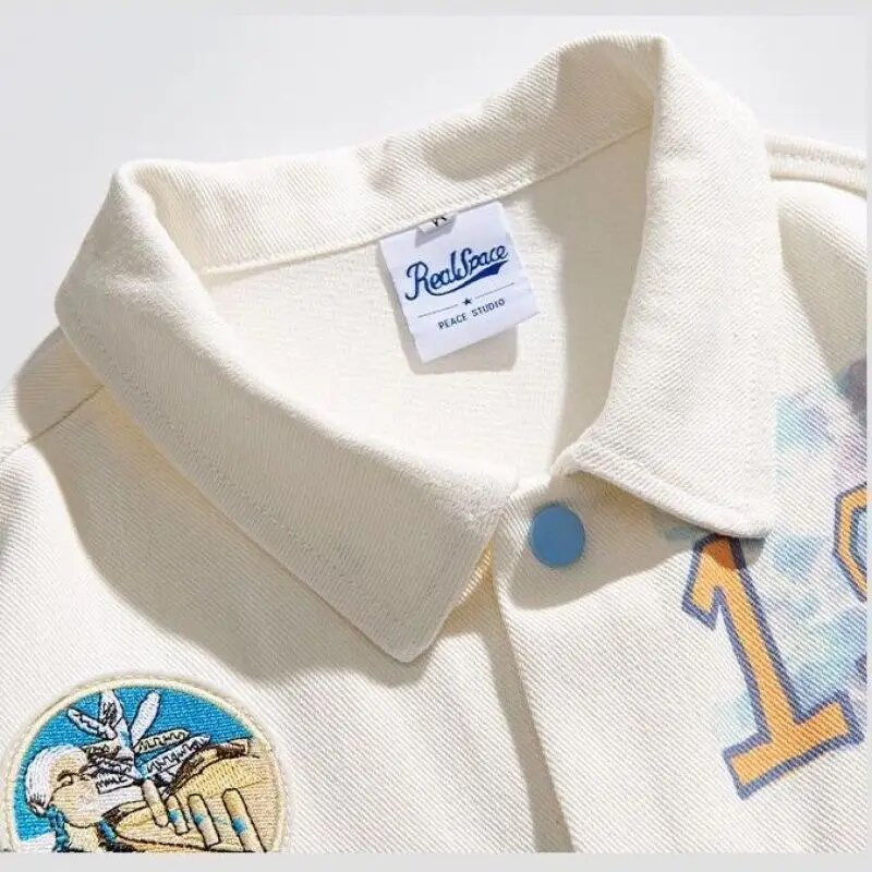 2023-as új tavaszi és őszi divat koreai kiadás, laza és lezser dizájn Graffiti betűnyomtatással kis férfi dzseki