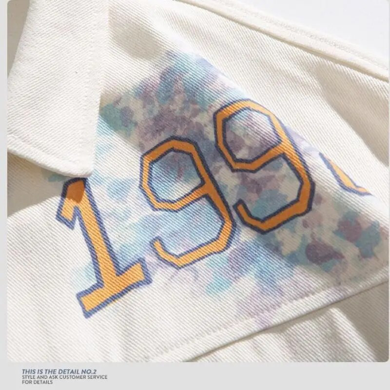 2023-as új tavaszi és őszi divat koreai kiadás, laza és lezser dizájn Graffiti betűnyomtatással kis férfi dzseki