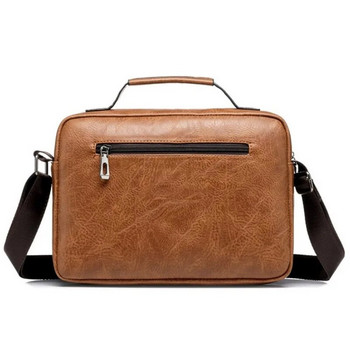 Мъжка чанта през рамо Vintage PU кожа Crossbody Pack Бизнес чанти за мъже Ретро ежедневна офис пътна чанта Дамска чанта