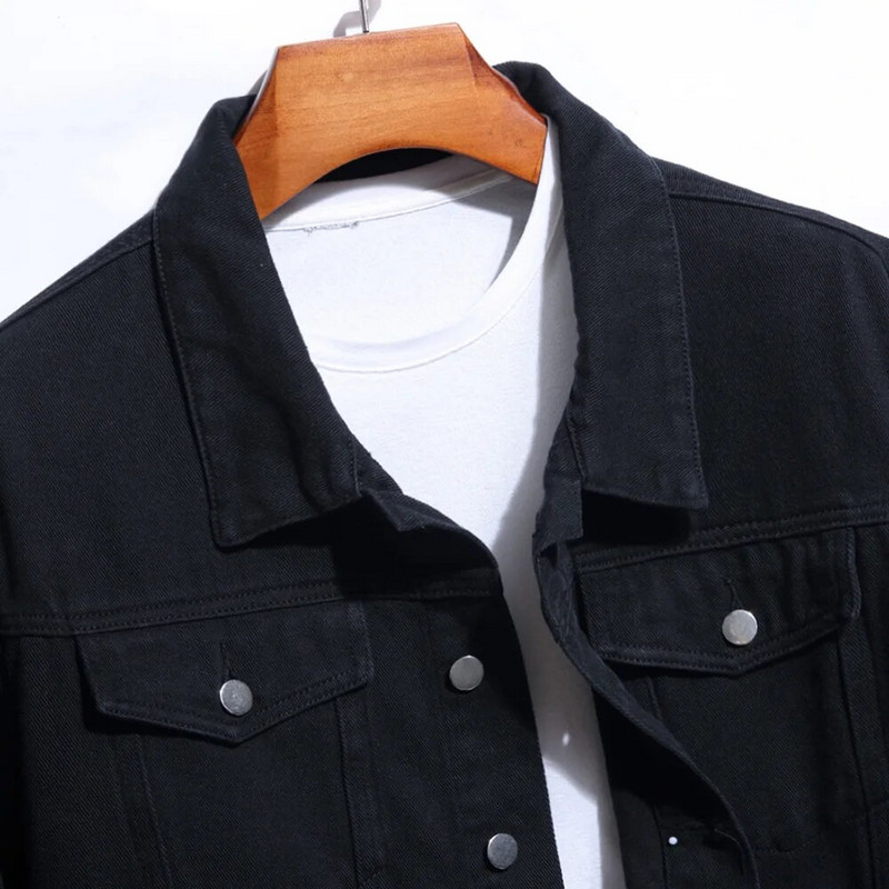 Bărbați Jachetă de blugi cu broderie cu macara Păsări din blugi brodate cu pasăre