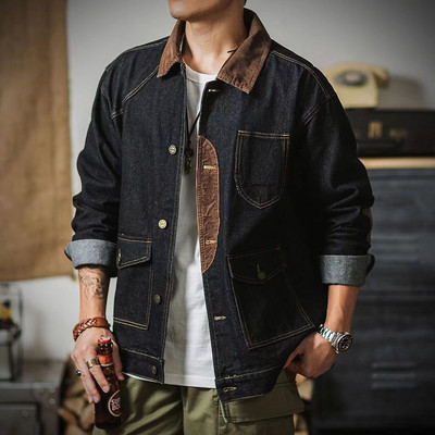 2024. Proljetno-jesenski stil američke ulične retro jake lovačke kargo jakne, muška vojna jakna od ispranog trapera, muška labava