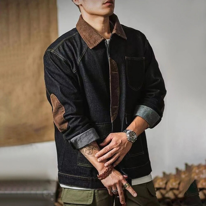 2024. Proljetno-jesenski stil američke ulične retro jake lovačke kargo jakne, muška vojna jakna od ispranog trapera, muška labava