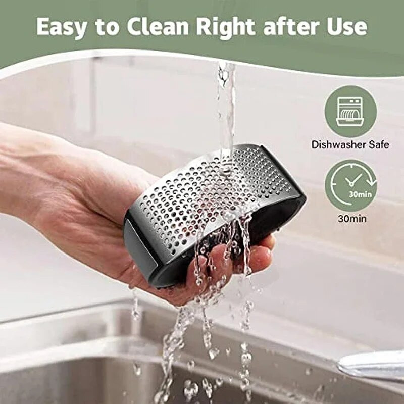 Set de balansoare pentru presă de usturoi din oțel inoxidabil Tocator de usturoi premium Design în formă de arc Concasor de usturoi Accesorii pentru bucătărie Gadget