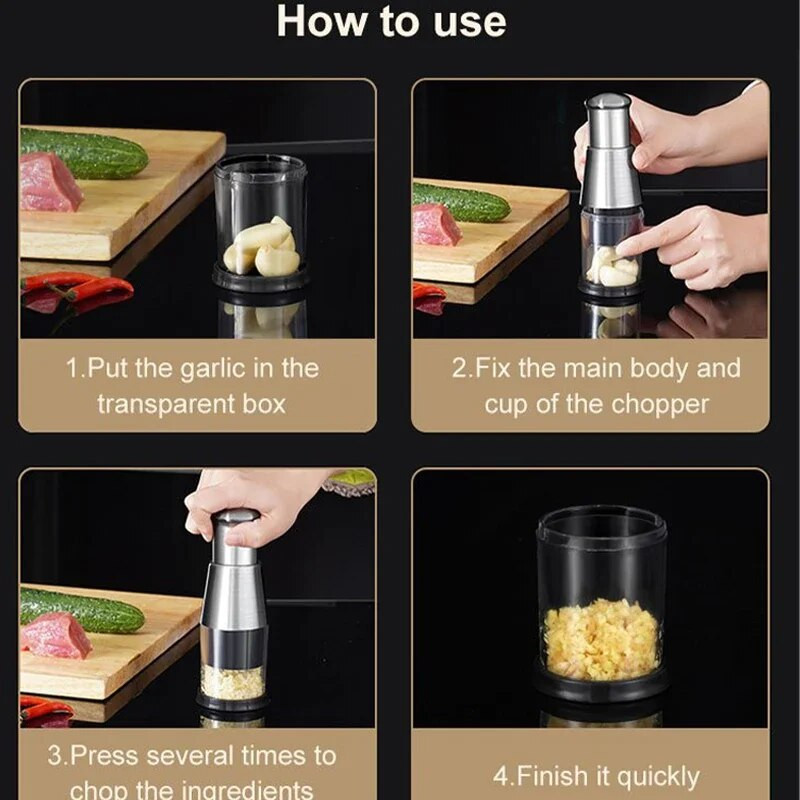 Česnakų smulkintuvas svogūnų smulkintuvas Rankinis česnako spaudimo aparatas Česnakų spaustukas Vaisių ir daržovių smulkintuvas virtuvės įrankis