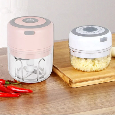 Električna sjeckalica za hranu 100/250 ml Mini USB bežična električna gnječilica za češnjak USB gnječilica za češnjak kuhinjski alat za voće i povrće