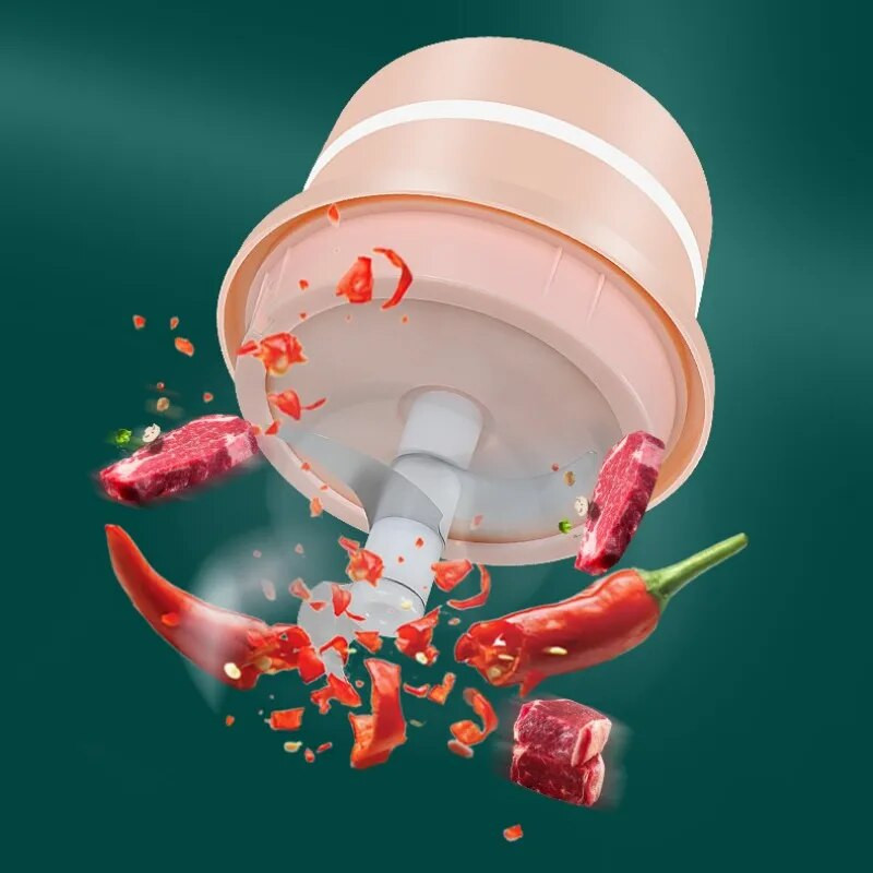 Tocător electric de mâncare 100/250 ml Mini USB fără fir mașină de tocat usturoi USB Tocator de usturoi pentru bucătărie, fructe, legume, instrumente gadget