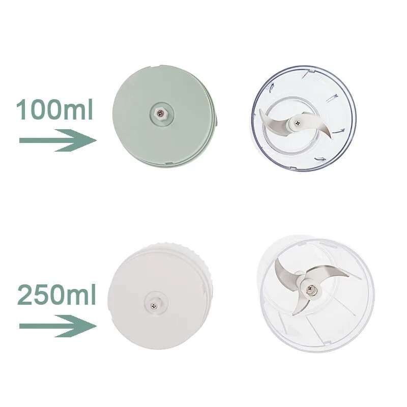 Tocător electric de mâncare 100/250 ml Mini USB fără fir mașină de tocat usturoi USB Tocator de usturoi pentru bucătărie, fructe, legume, instrumente gadget