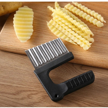 Πατατάκια κοπής πατατών από ανοξείδωτο ατσάλι Μαχαίρι κοπής τηγανιτών πατατών Μαχαίρι κατασκευής Peeler Cut Vegetable Crinkle Crinkle Wavy Slicer Knive
