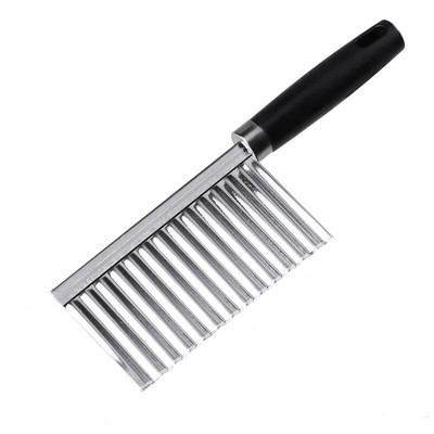 Nerūdijančio plieno bulvių drožlių banguotasis pjaustytuvas, vaisinių daržovių raukšlių banguotas peilis, tešlos rankinis choppe, gruzdintuvė, virtuvės prietaisai