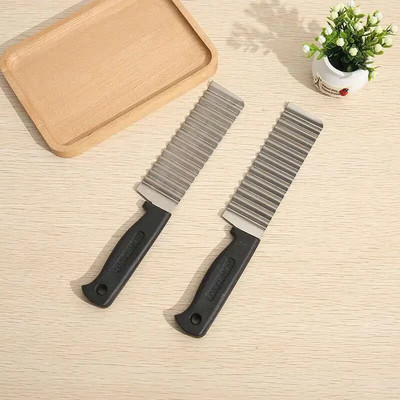 Cuțit pentru prăjituri din oțel inoxidabil Cuțit cu tăiș ondulat pentru cartofi Unelte de gătit Gadget de bucătărie Legume Fructe