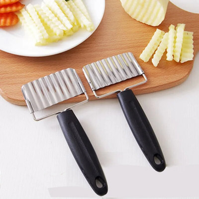 Cuțit pentru prăjituri din oțel inoxidabil Cuțit cu tăiș ondulat pentru cartofi Unelte de gătit Gadget de bucătărie Legume Fructe