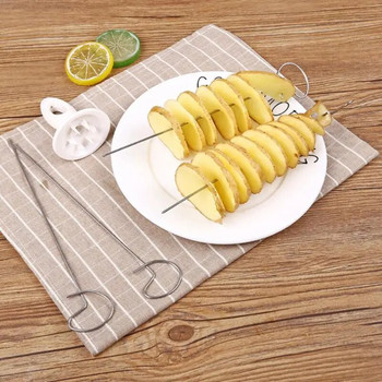 Εγχειρίδιο DIY Potato Spiral Cutter String Rotate Potato Chips Tower Slicer Twisted Potato Cutter Creative Kitchen Gadgets