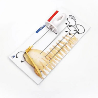 Εγχειρίδιο DIY Potato Spiral Cutter String Rotate Potato Chips Tower Slicer Twisted Potato Cutter Creative Kitchen Gadgets