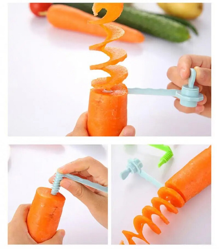 Εγχειρίδιο DIY Potato Spiral Cutter String Rotate Potato Chips Tower Slicer Twisted Potato Cutter Creative Kitchen Gadgets