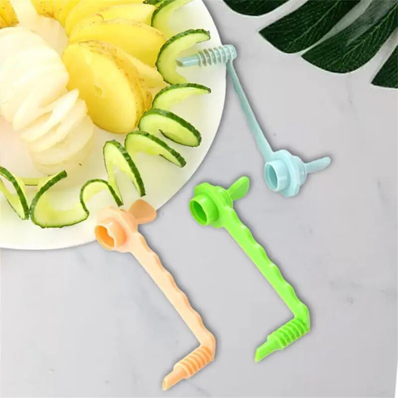 Εγχειρίδιο DIY Potato Spiral Cutter String Rotate Potato Chips Tower Slicer Twisted Potato Cutter Creative Kitchen Gadgets