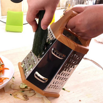 Многофункционално ренде за зеленчуци от неръждаема стомана 6-странни остриета Кутия за нарязване Ръчно ренде за сирене и картофи Кухненски аксесоари