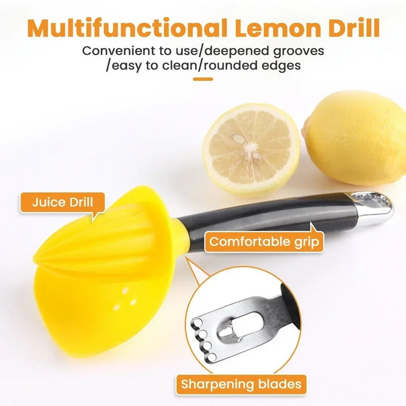 4 в 1 Лимоноизстисквачка Ръчна сокоизстисквачка Сокоизстисквачка за плодове Сокоизстисквачка за цитрусови плодове Сокоизстисквачка за лимони Преса за белачки Преносими кухненски инструменти