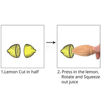 Ръчна букова преса за лимонов сок Небоядисана масивна дървесина Лимон Конус Кухненски консумативи за печене Инструмент за изцеждане на сок от сурово дърво