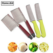 Cuțit pentru cartofi prăjiți din oțel inoxidabil pentru cartofi prăjiți Chip cu lamă zimțată Tăiere ușoară, banane, fructe, tocator cuțit pentru cartofi