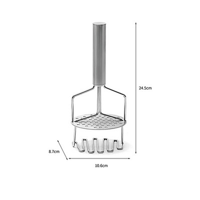 Casa Mașină de zdrobire de cartofi din oțel inoxidabil Concasor manual pentru alimente Presător de usturoi neted Orice dovleac Ustensile de bucătărie Ustensile de uz casnic