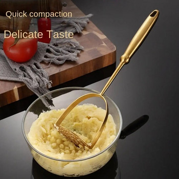 Εγχειρίδιο για το σπίτι από ανοξείδωτο χάλυβα πατάτας πουρέ πατάτας με συμπιεσμένο ρύζι κολοκύθας Ομαλό πολτοποιημένο θρυμματιστή φρούτων λαχανικών χρυσό Gadgets κουζίνας