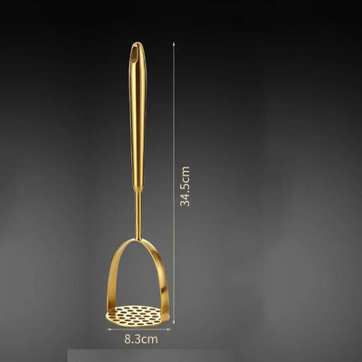 Εγχειρίδιο για το σπίτι από ανοξείδωτο χάλυβα πατάτας πουρέ πατάτας με συμπιεσμένο ρύζι κολοκύθας Ομαλό πολτοποιημένο θρυμματιστή φρούτων λαχανικών χρυσό Gadgets κουζίνας